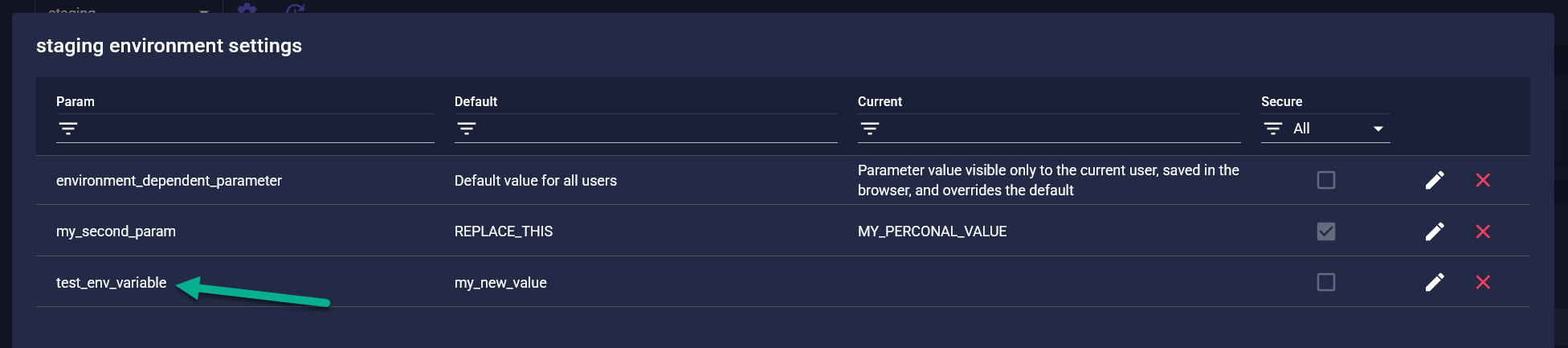Env variable in settings