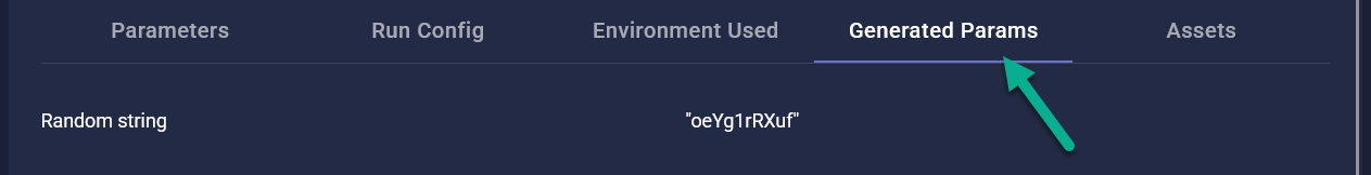 Generated params in report