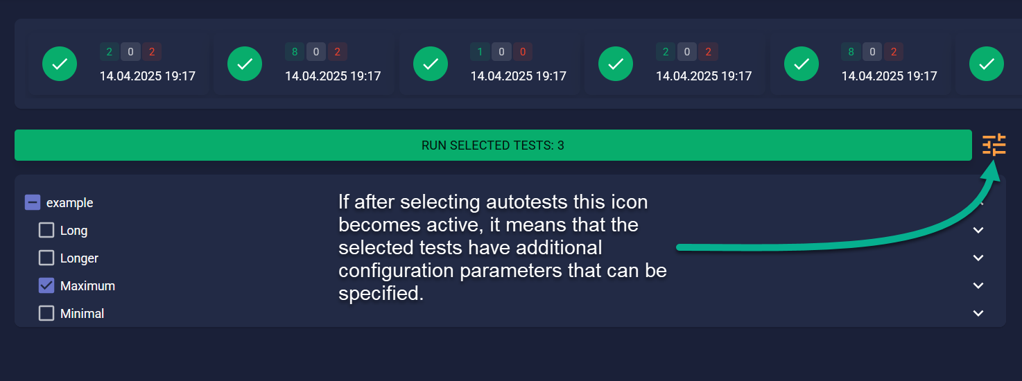 Additional Settings Button
