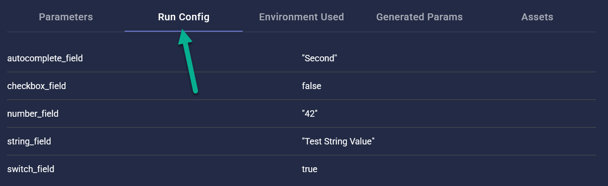 Run config in report