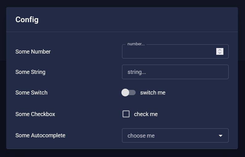 Run config setup in UI
