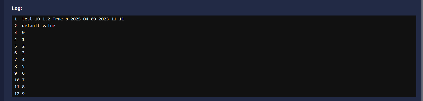 Script logs in UI