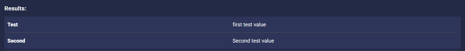 Script result dict
